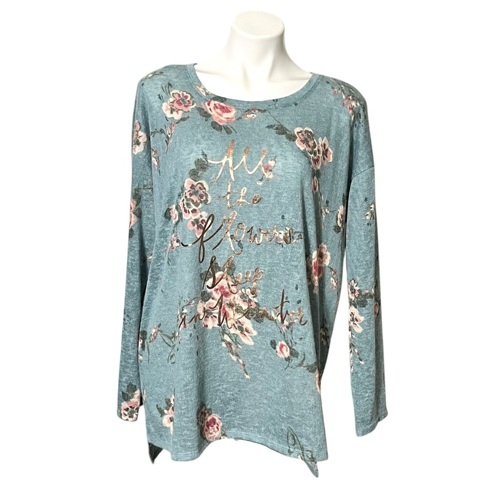 Disney/Lauren Conrad Collab Floral “All The Flowers Sleep in the Winter” Blouse